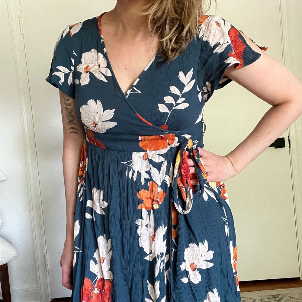 Patrons of Pieces- blue floral maxi dress